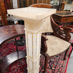 Antique Pietra Dura Alabaster Pedestal | Antique & Vintage | Moonee Ponds Antiques | Australia Wide Delivery