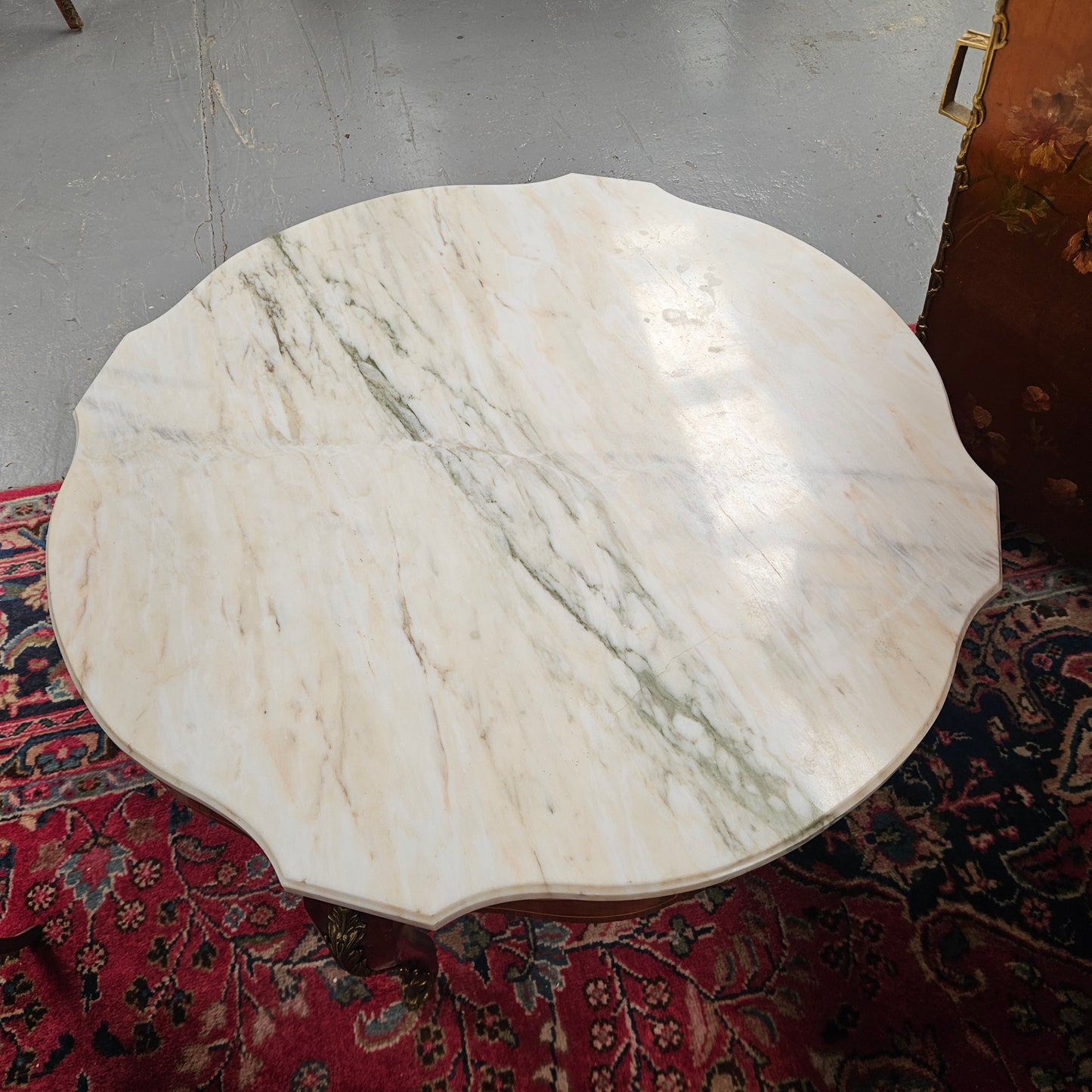 Louis XVth Style Coffee Table with Marble Top