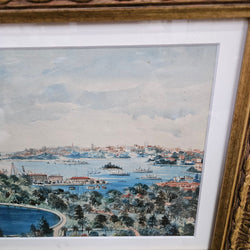 Signed Watercolour of Sydney Harbour 1932 | Antique & Vintage | Moonee Ponds Antiques | Australia Wide Delivery
