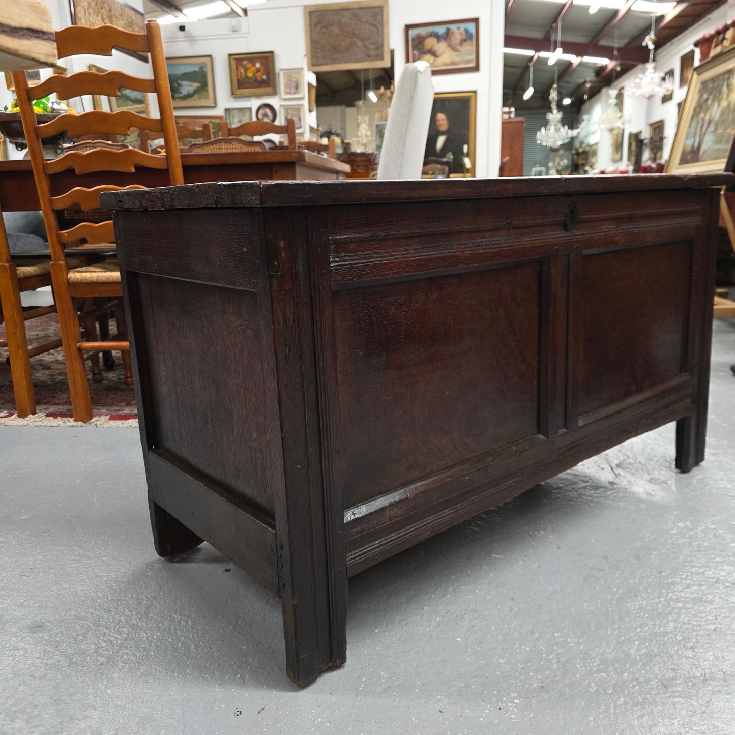French Oak Blanket Chest Early 19th Century