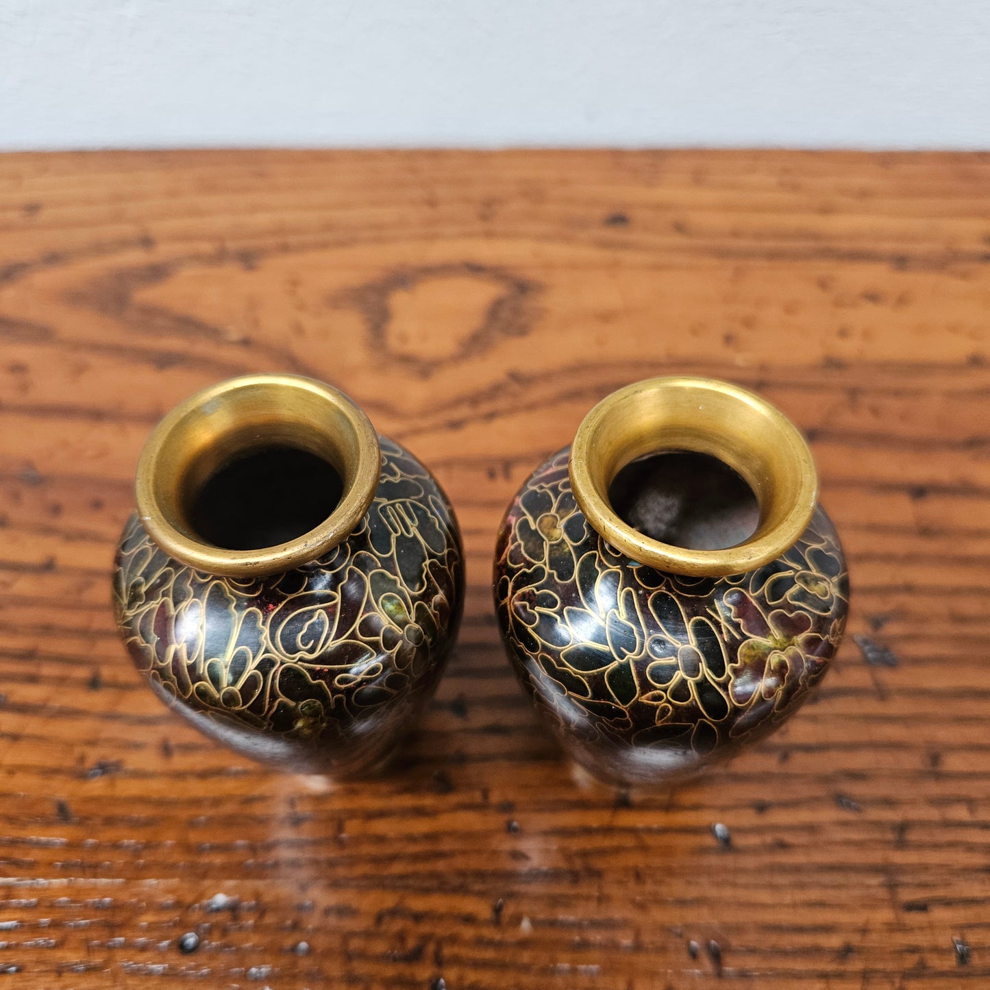 Pair of Miniature Cloisonne Vases