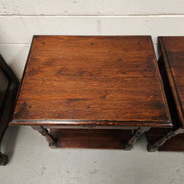 Antique French Oak Pair Bedside