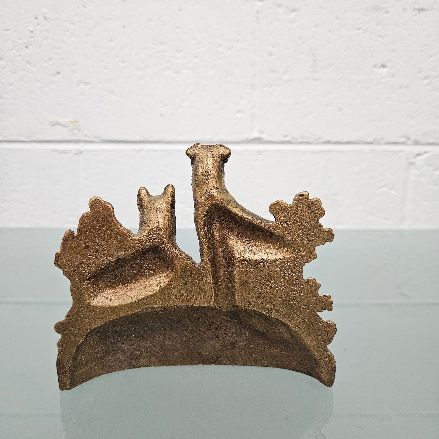 Vintage Brass Dogs Bookend