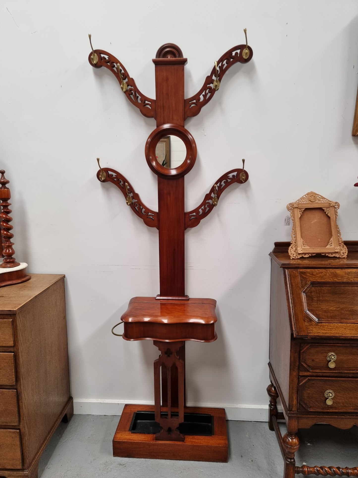 Mid Victorian Mahogany Tree Shaped Hall Stand