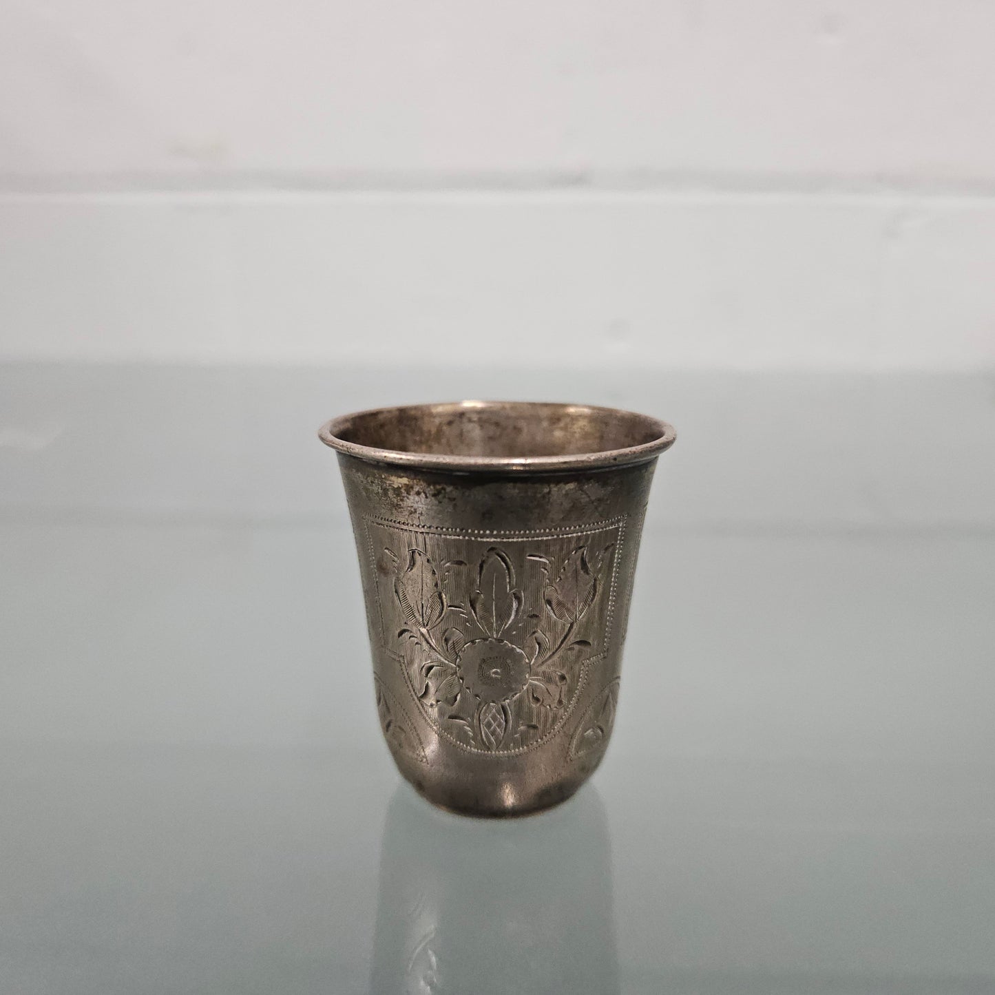 Russian Miniature Silver Niello Cup