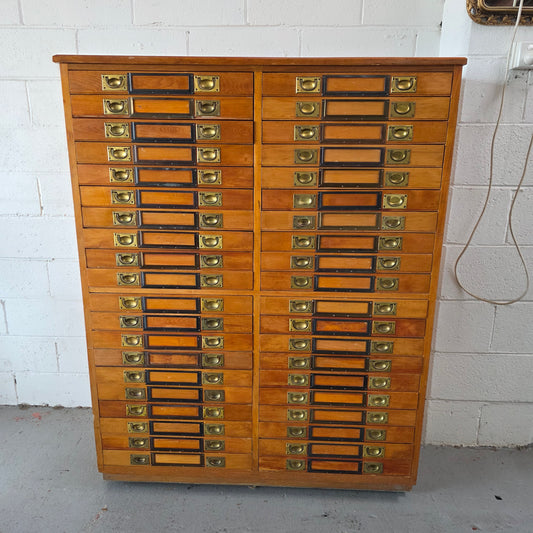 Rare 1920's Huon Pine 40 Drawer Entomology Specimen Cabinet