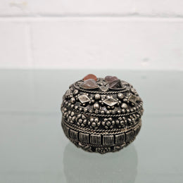 Vintage Tibetan Silver Trinket Box