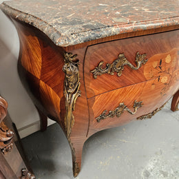 Louis 15th Style Kingwood Commode With Marble Top