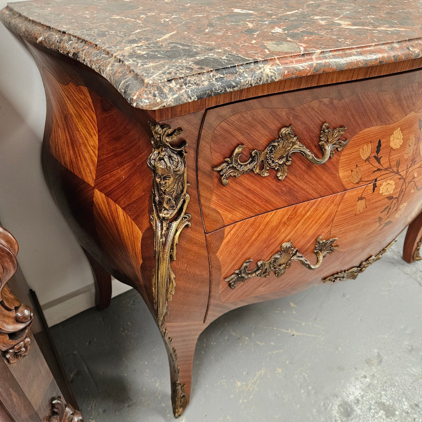 Louis 15th Style Kingwood Commode With Marble Top