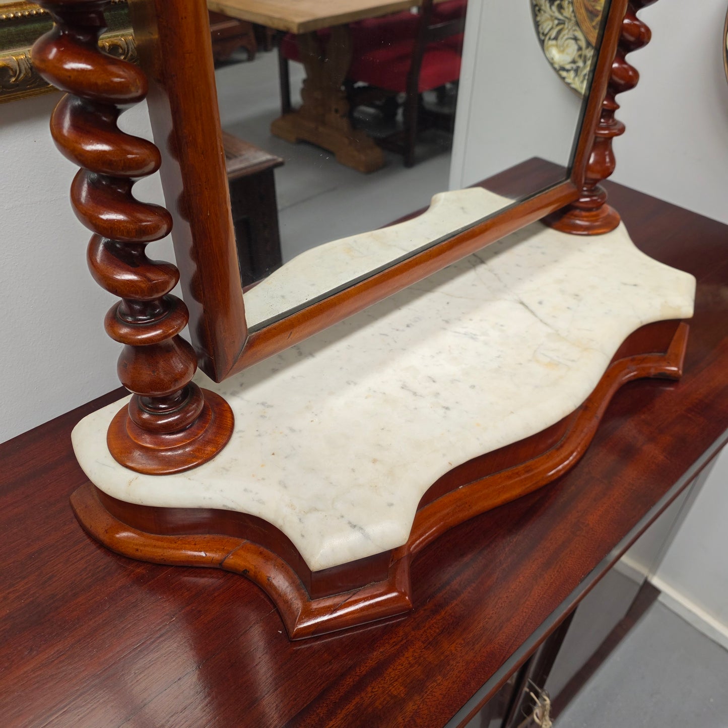 Victorian Marble Based Dressing Table Toilet Vanity Mirror