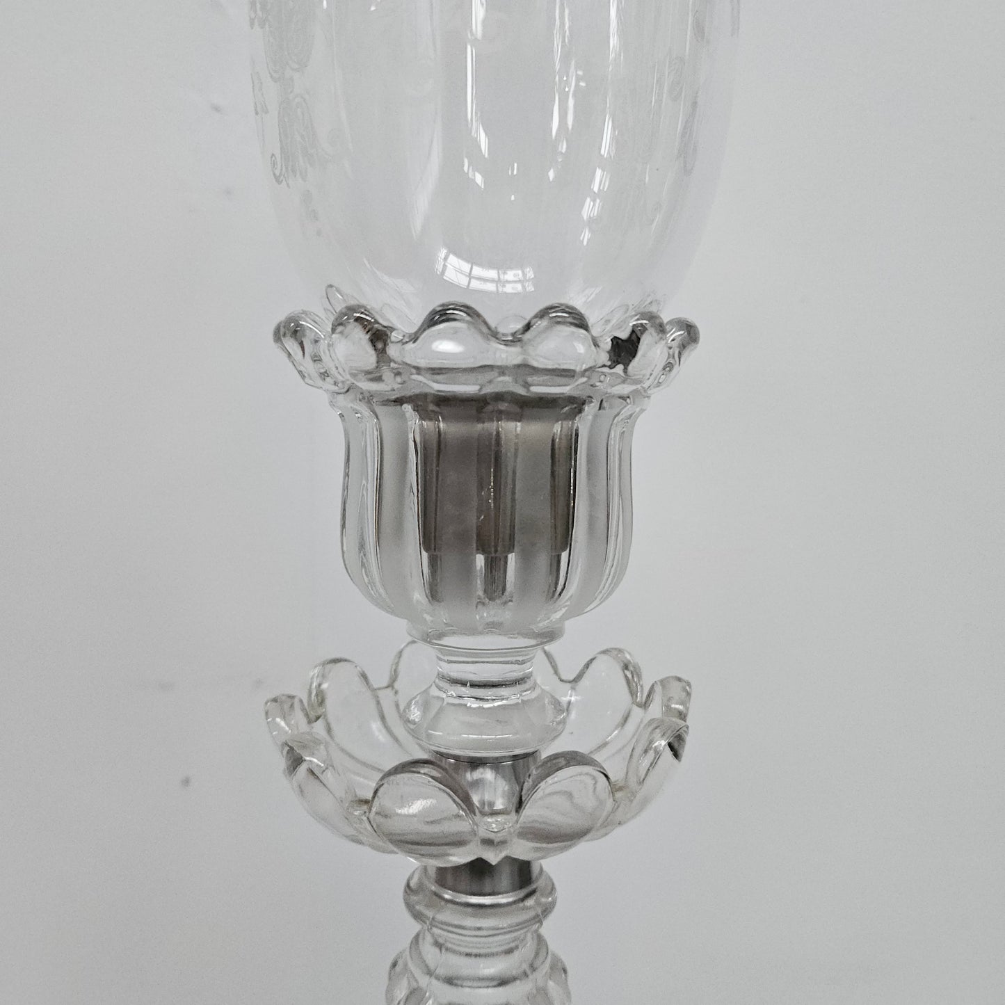 French Baccarat Crystal Hurricane Candle Lamp