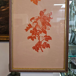 Oriental Finely Cut Paper Chrysanthemums Framed Decoration | Antique & Vintage | Moonee Ponds Antiques | Australia Wide Delivery