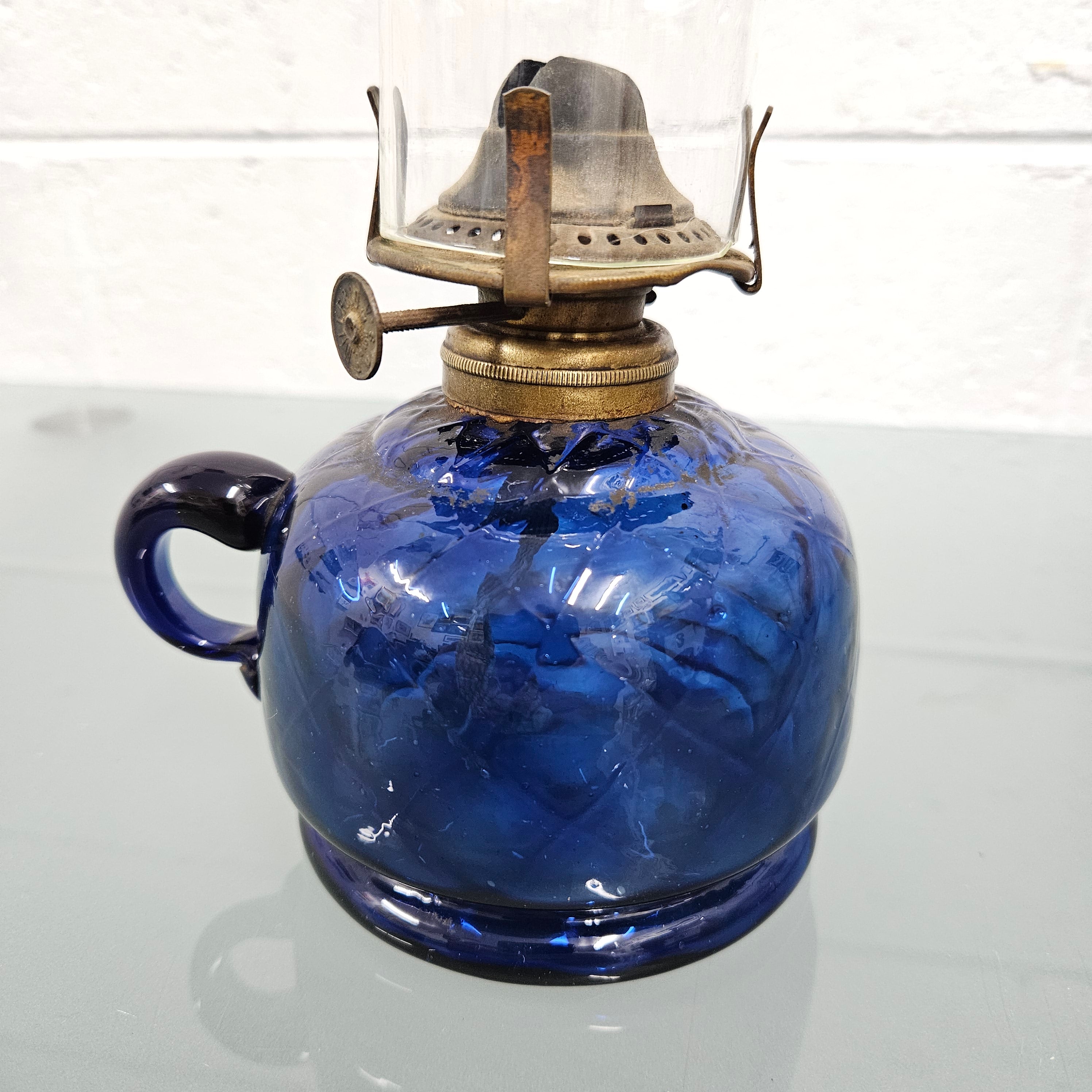 Antique Bristol Glass Finger Lamp