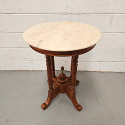 Vintage Mahogany Marble Top Round Table | Antique & Vintage | Moonee Ponds Antiques | Australia Wide Delivery