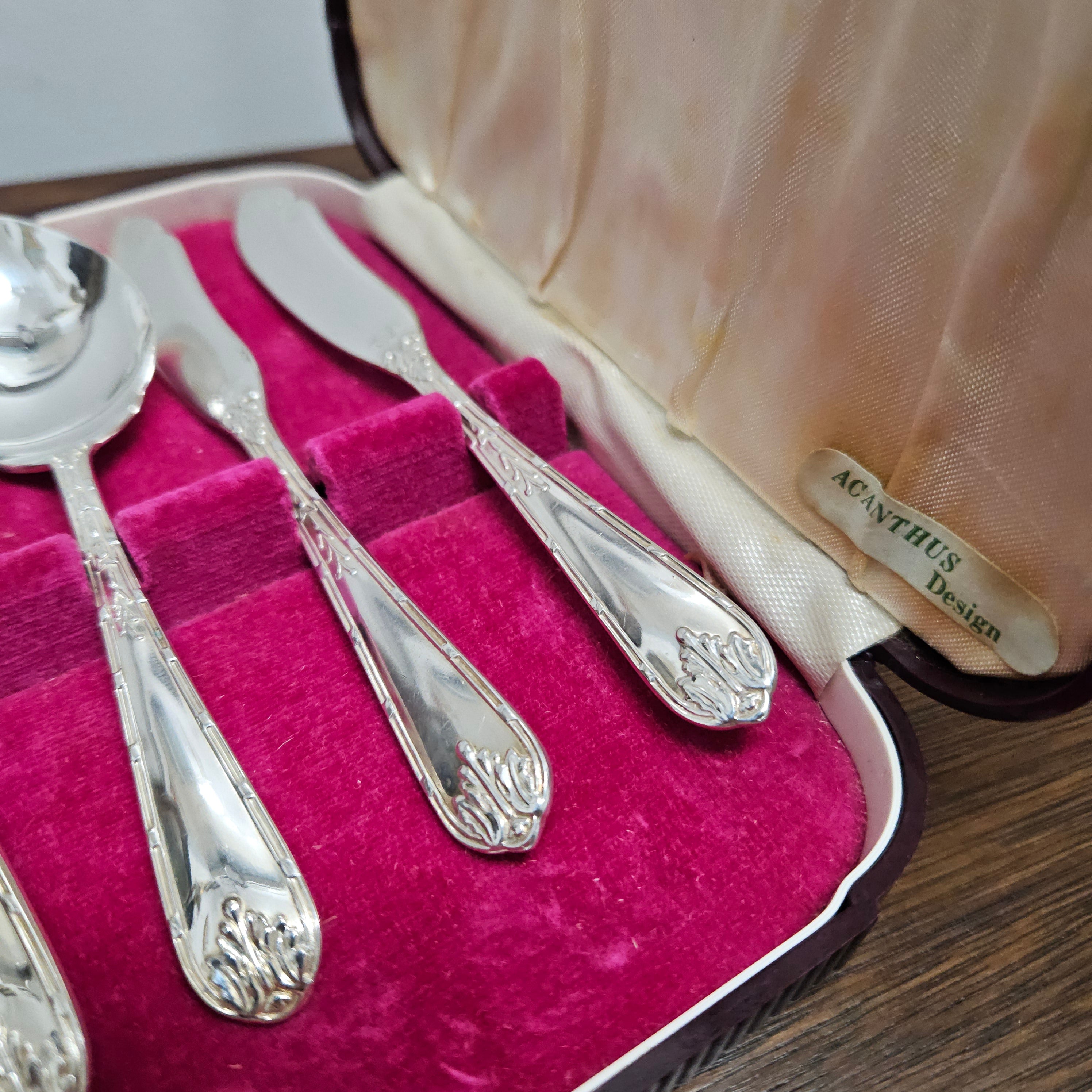 Bakelite Case Rodd EPNS Silver Butter Knives/Tea/Sugar Spoons | Antique & Vintage | Moonee Ponds Antiques | Australia Wide Delivery