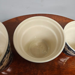 Vintage Set of Three Blue & White Planters