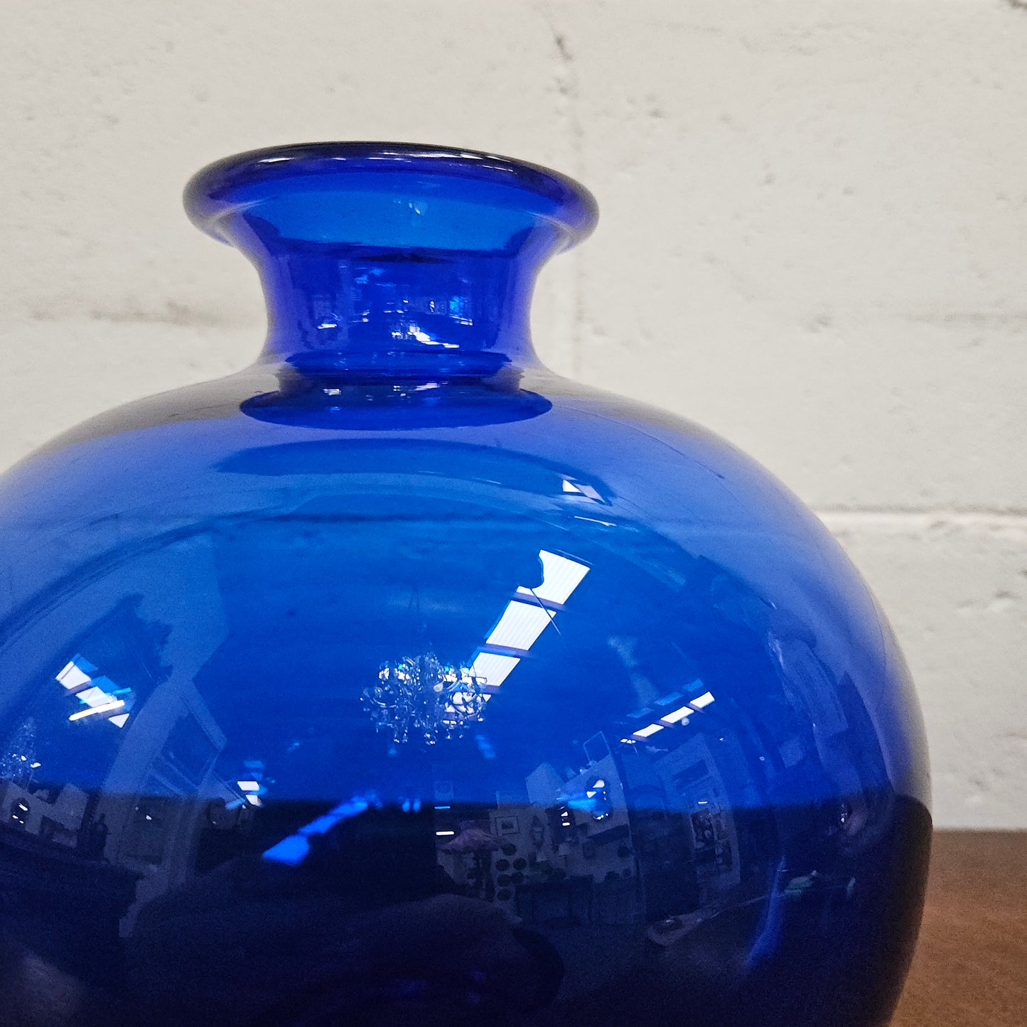 Vintage Hand Made Cobalt Blue Glass Vase