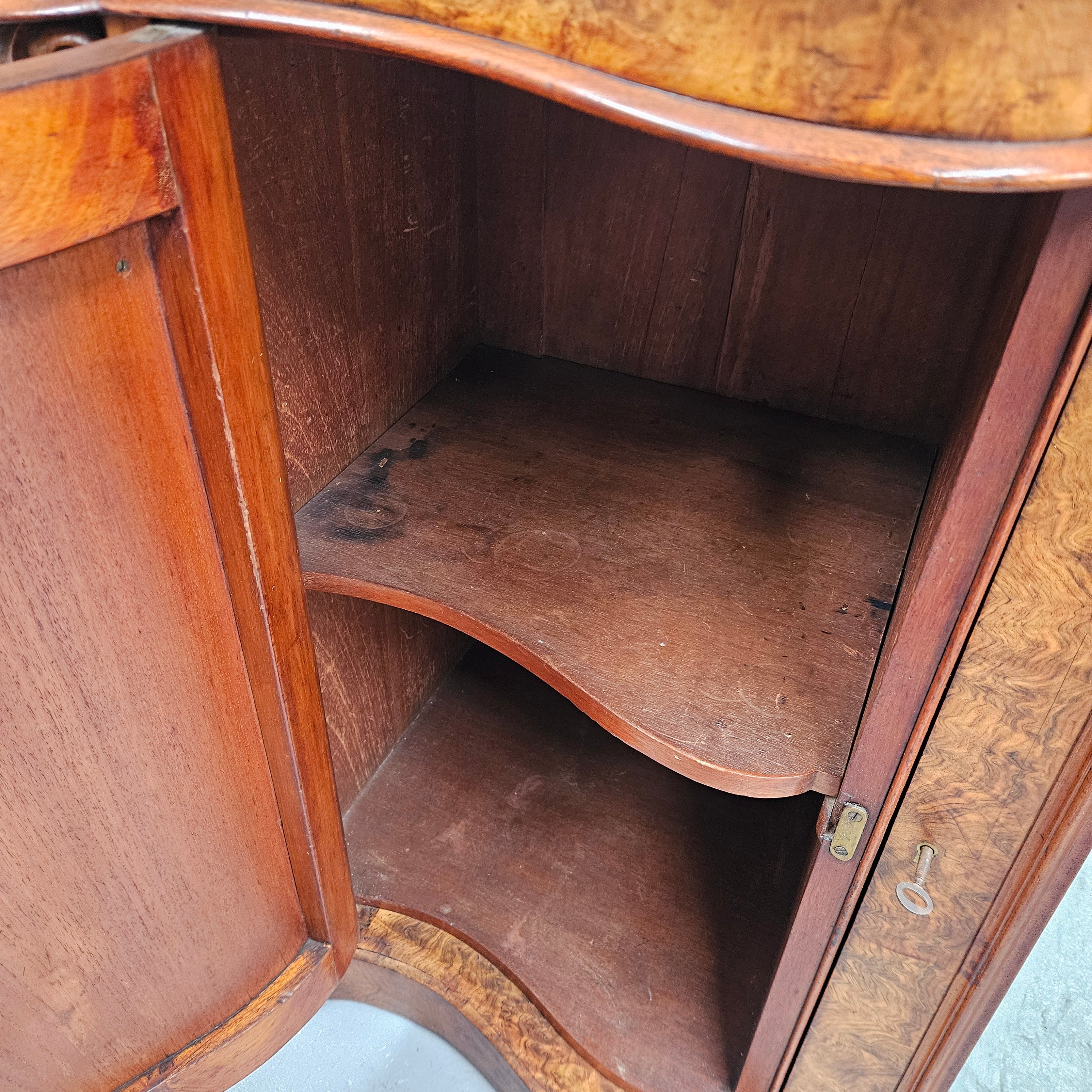 Elegant Figured Walnut Crendza With Marble Top | Antique & Vintage | Moonee Ponds Antiques | Australia Wide Delivery