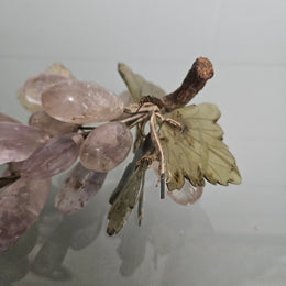 Vintage Cluster Of Amethyst & Jade Grapes & Leaves