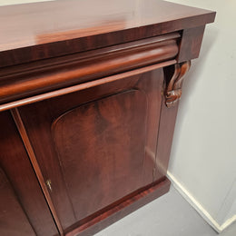 Solid Mahogany Two Door Cabinet With Drawer