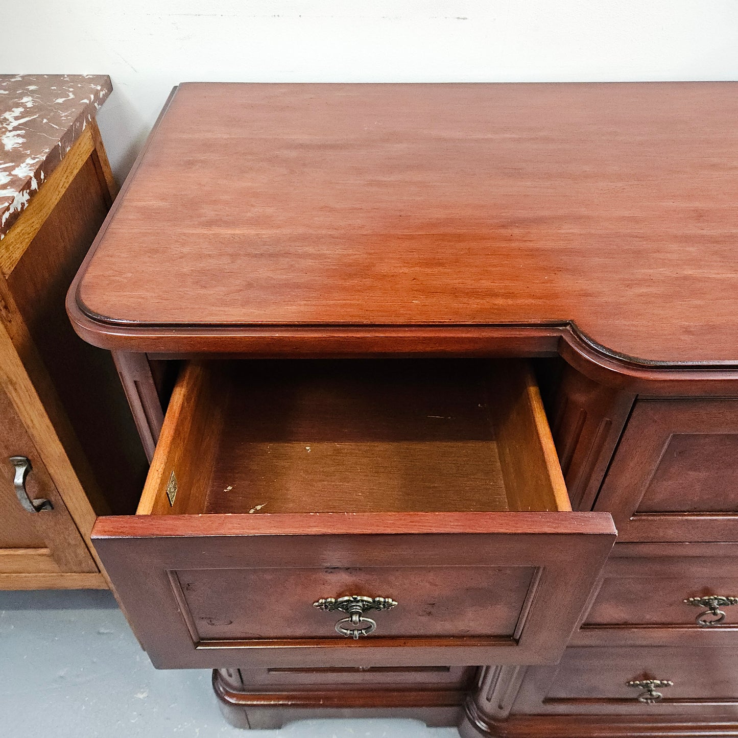 Vintage High Quality Nine Drawer Chest with Burr Walnut Veneer