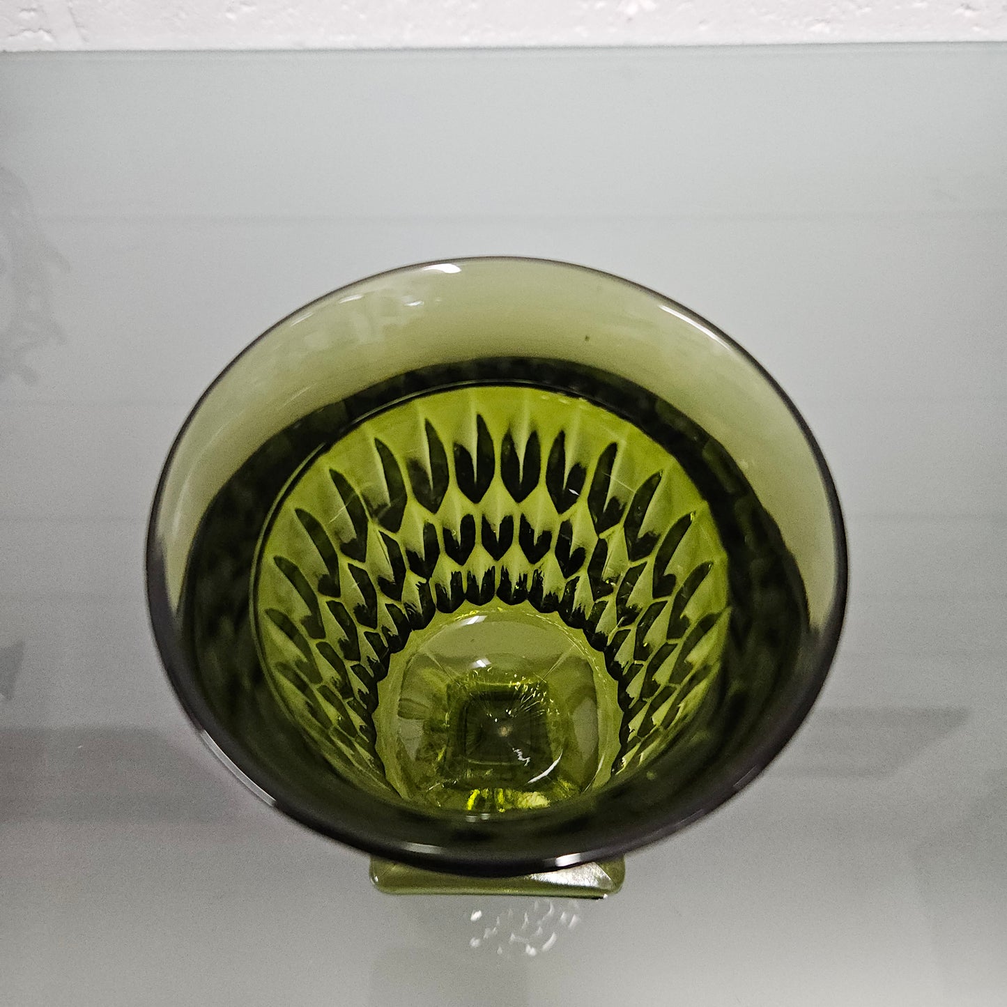 Vintage Green Glass Vase/Boblet