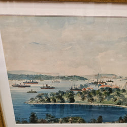 Signed Watercolour of Sydney Harbour 1932 | Antique & Vintage | Moonee Ponds Antiques | Australia Wide Delivery