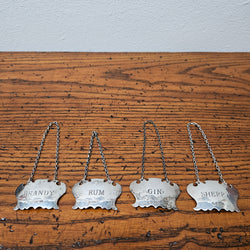 Set of Four Vintage Silver Decanter Labels | Antique & Vintage | Moonee Ponds Antiques | Australia Wide Delivery