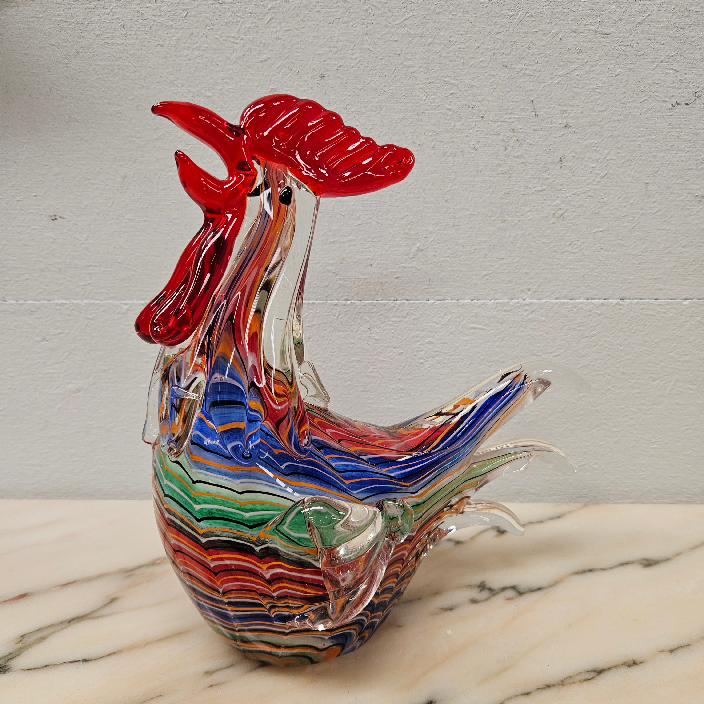 Vintage Art Glass Rooster