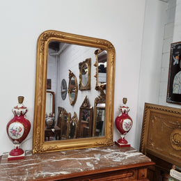 19th Century Louis Philippe Style Water Gilded French Overmantle Mirror