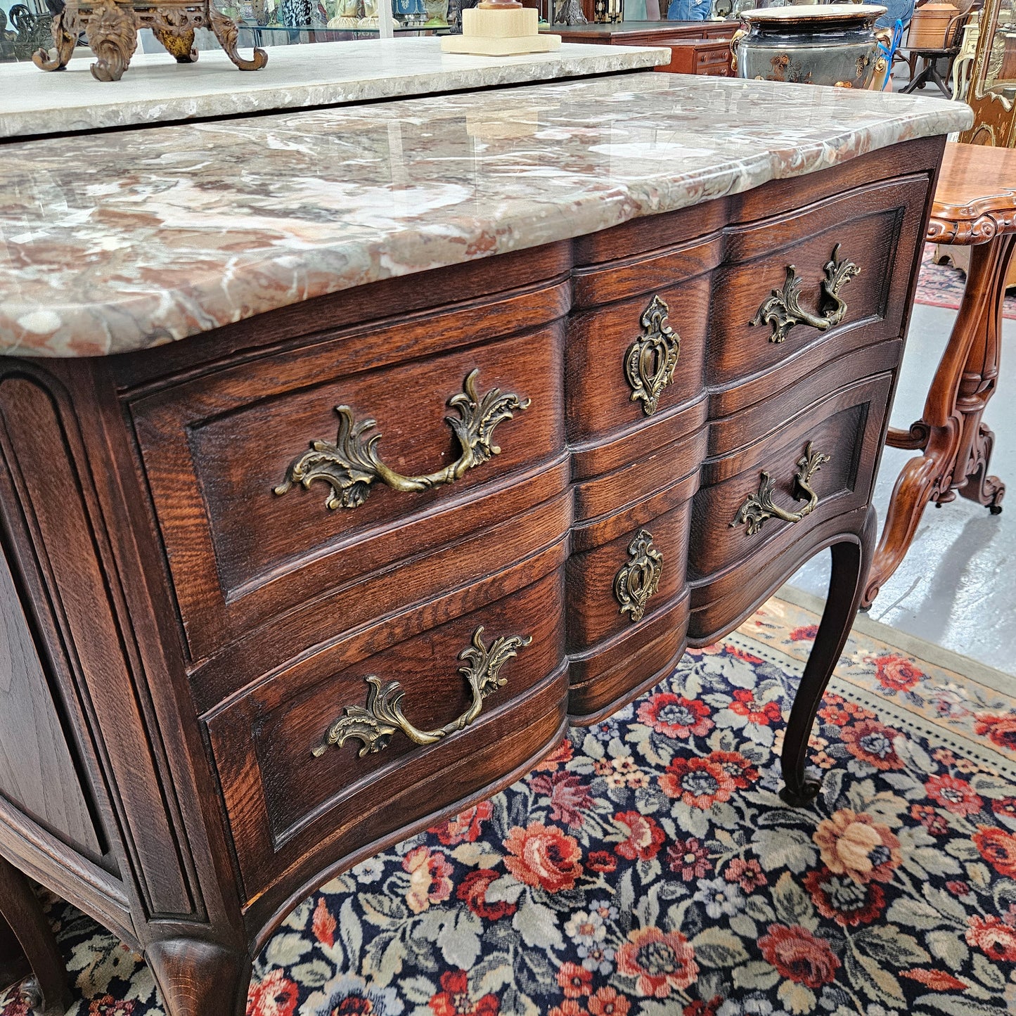 Louis XVth Marble Topped Commode Circ: 1920's