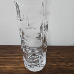 Deco Style Bohemian Carved Heavy Glass Vase