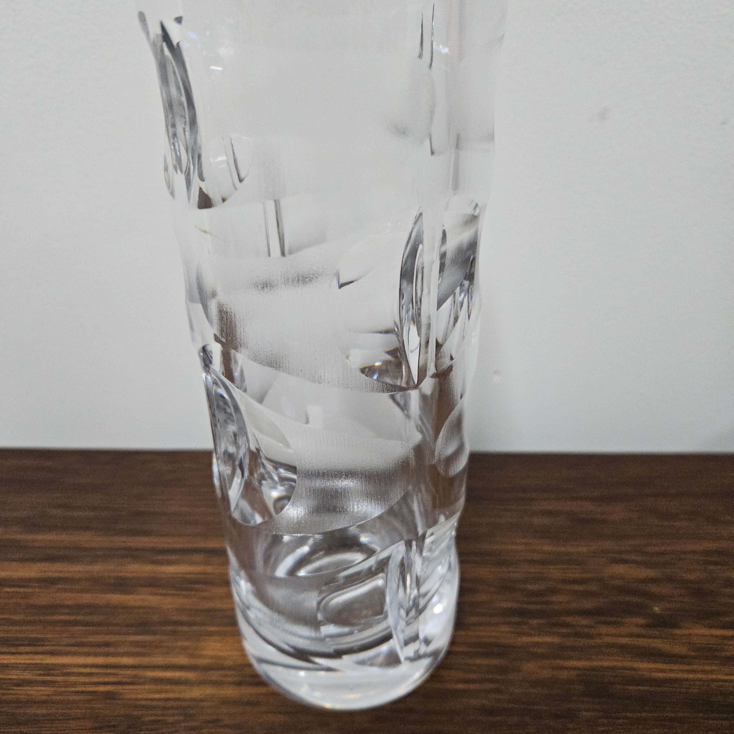 Deco Style Bohemian Carved Heavy Glass Vase | Antique & Vintage | Moonee Ponds Antiques | Australia Wide Delivery
