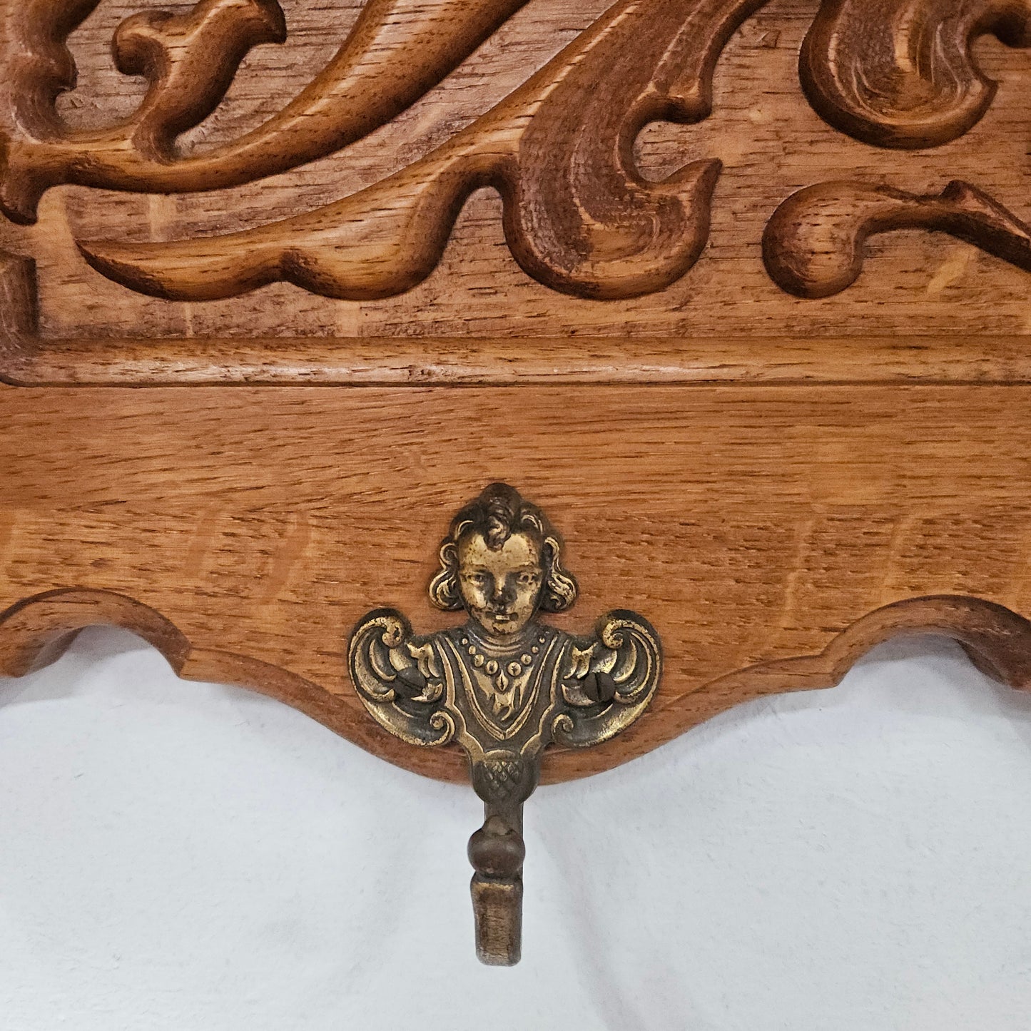 French Oak Wall Carved Coat/Hat Rack