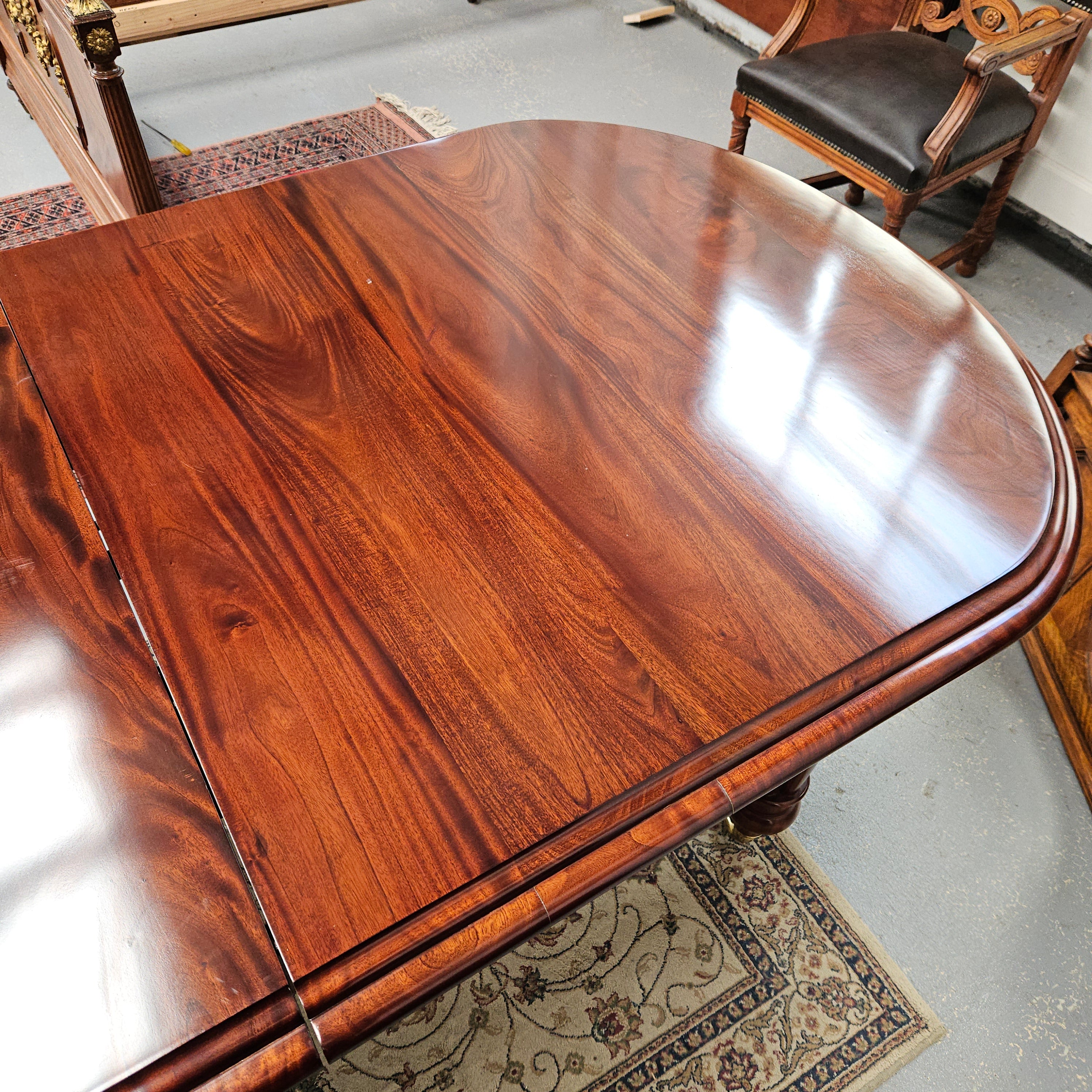 1980's Mahogany Reproduction Extension Table | Antique & Vintage | Moonee Ponds Antiques | Australia Wide Delivery