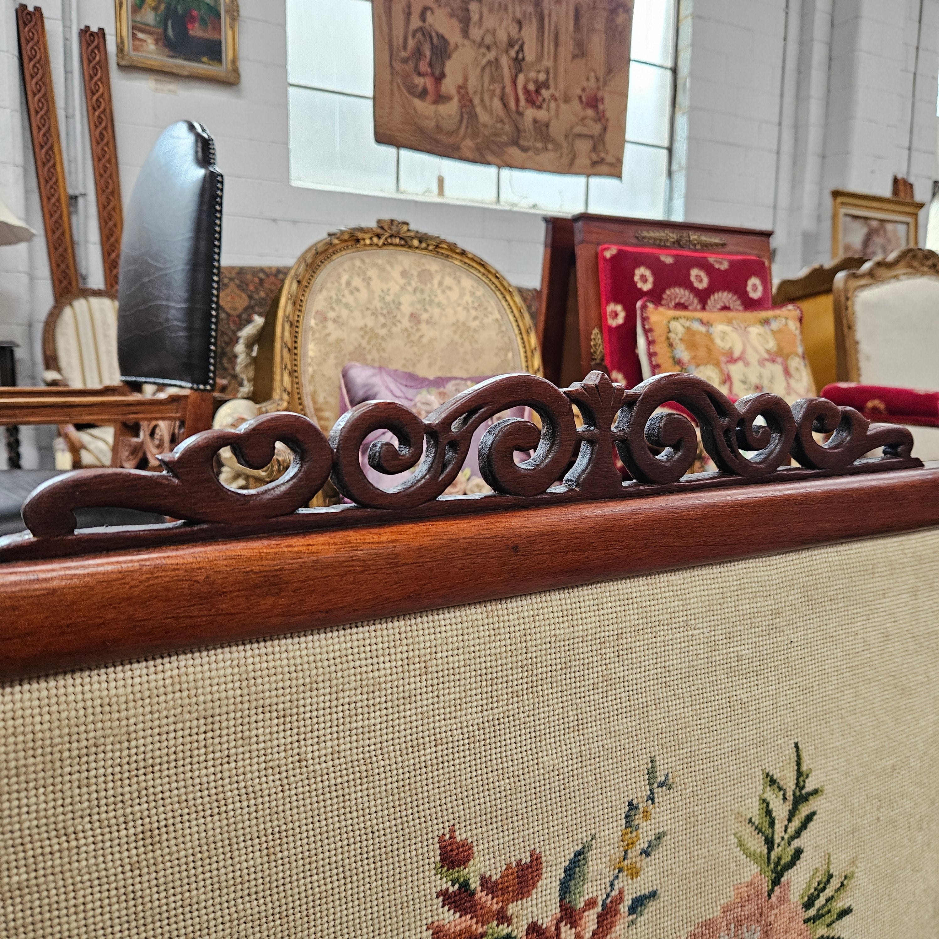 Decorative Tapestry Fire Screen | Antique & Vintage | Moonee Ponds Antiques | Australia Wide Delivery