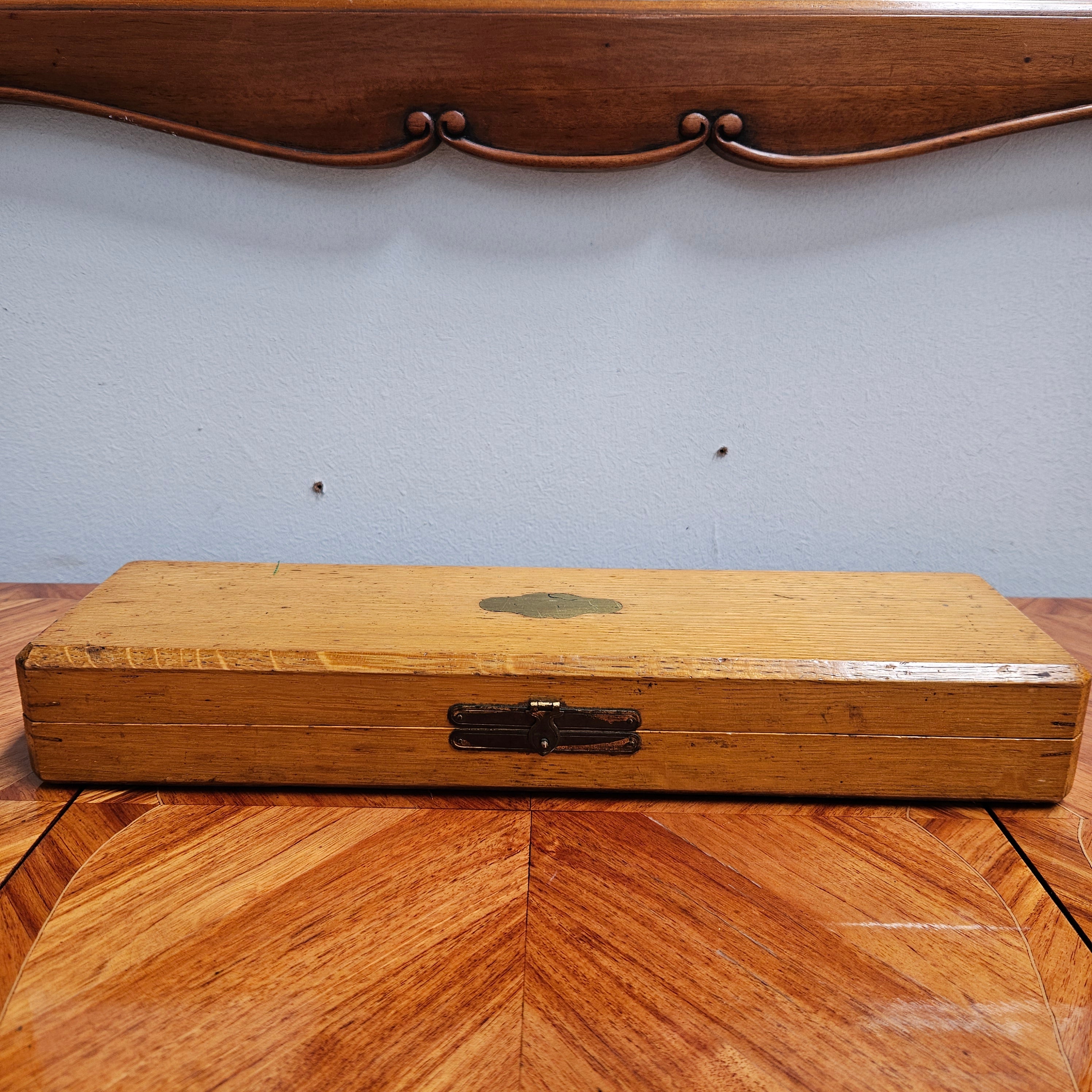 Edwardian Stoneware & Silver Plate Crumb Scoop In Original Box | Antique & Vintage | Moonee Ponds Antiques | Australia Wide Delivery