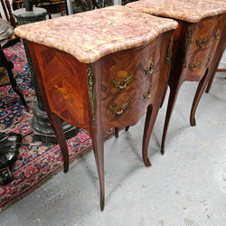 Louis XVth Style Marble Top Pair Bedsides Moonee Ponds Antiques