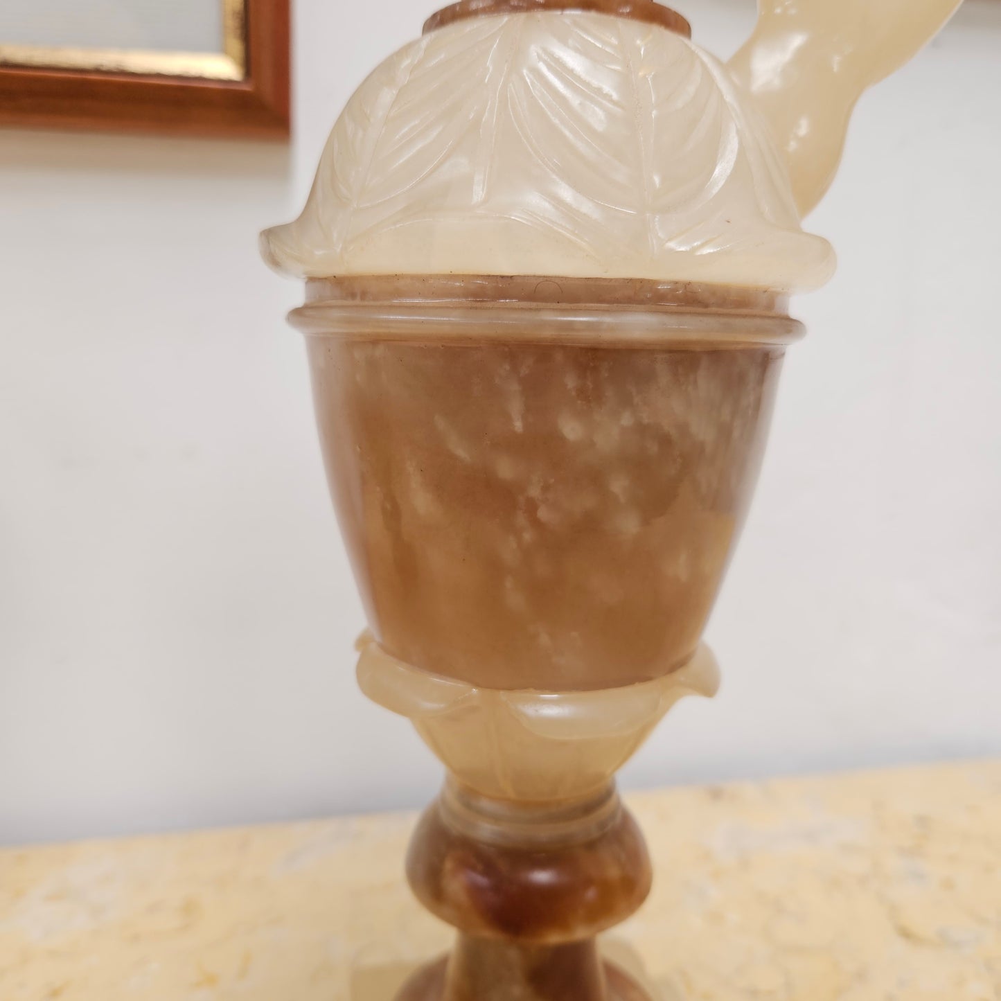 Antique Pair of Alabaster Urns