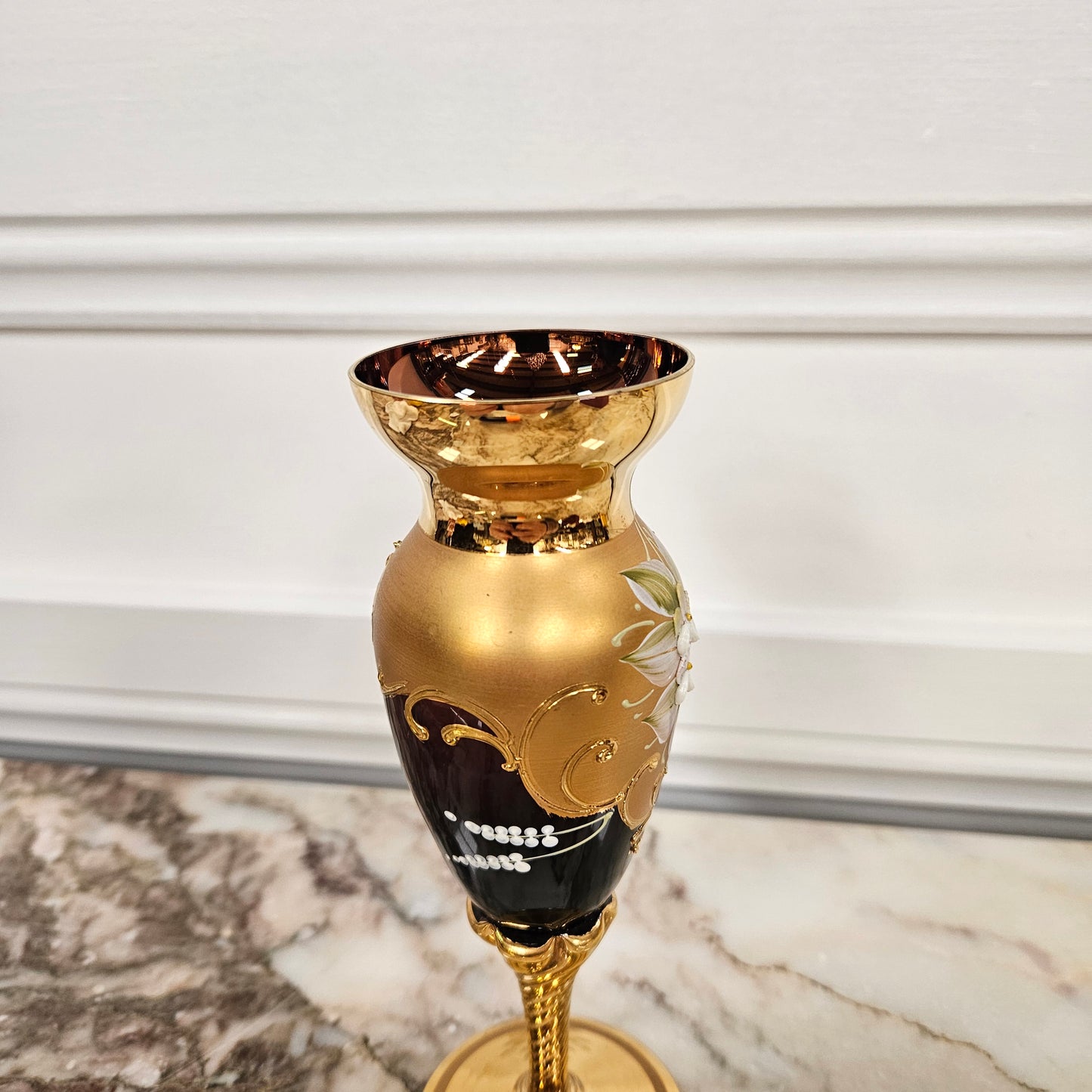 Vintage Glass Gilded Vase