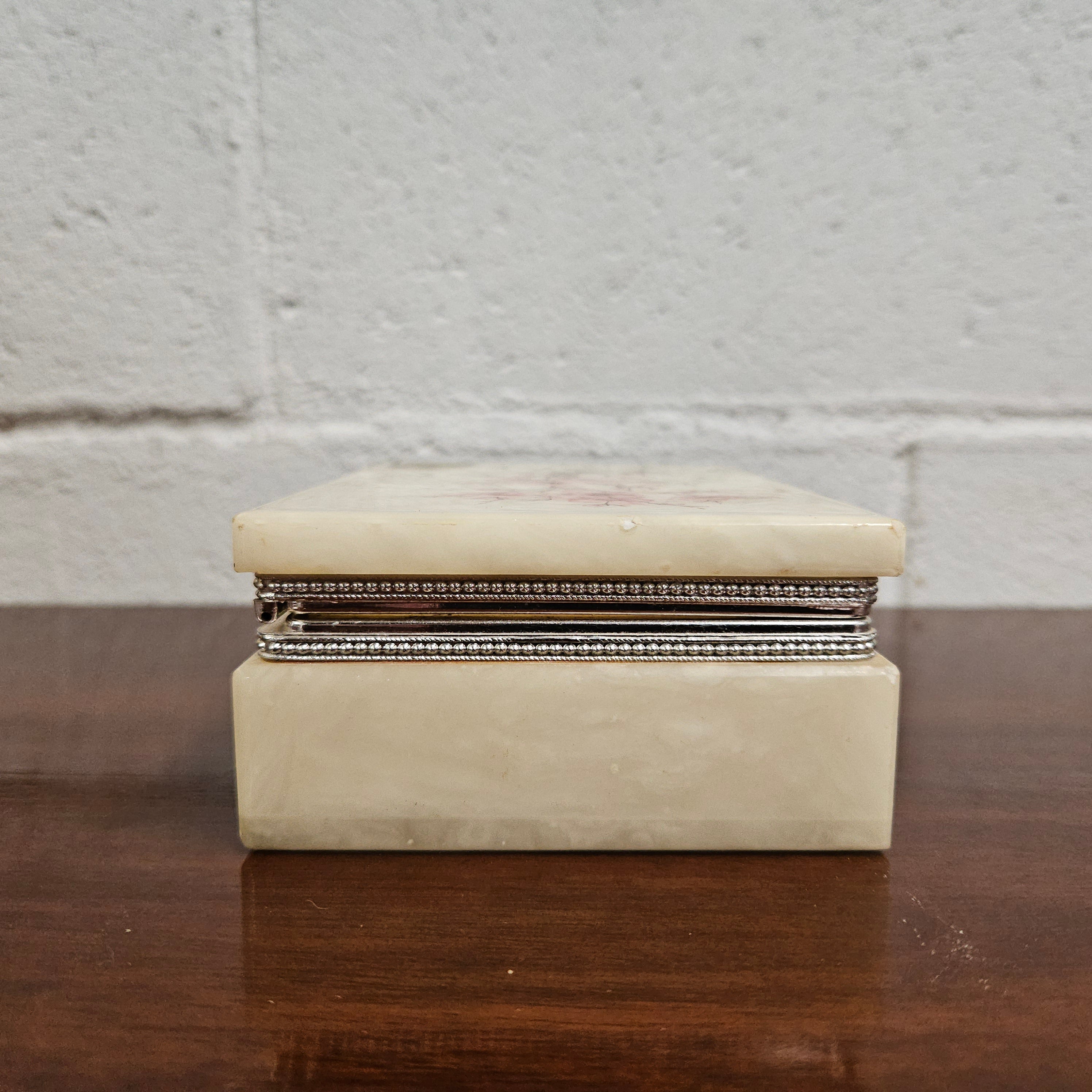 Genuine Alabaster Jewellery Box | Antique & Vintage | Moonee Ponds Antiques | Australia Wide Delivery