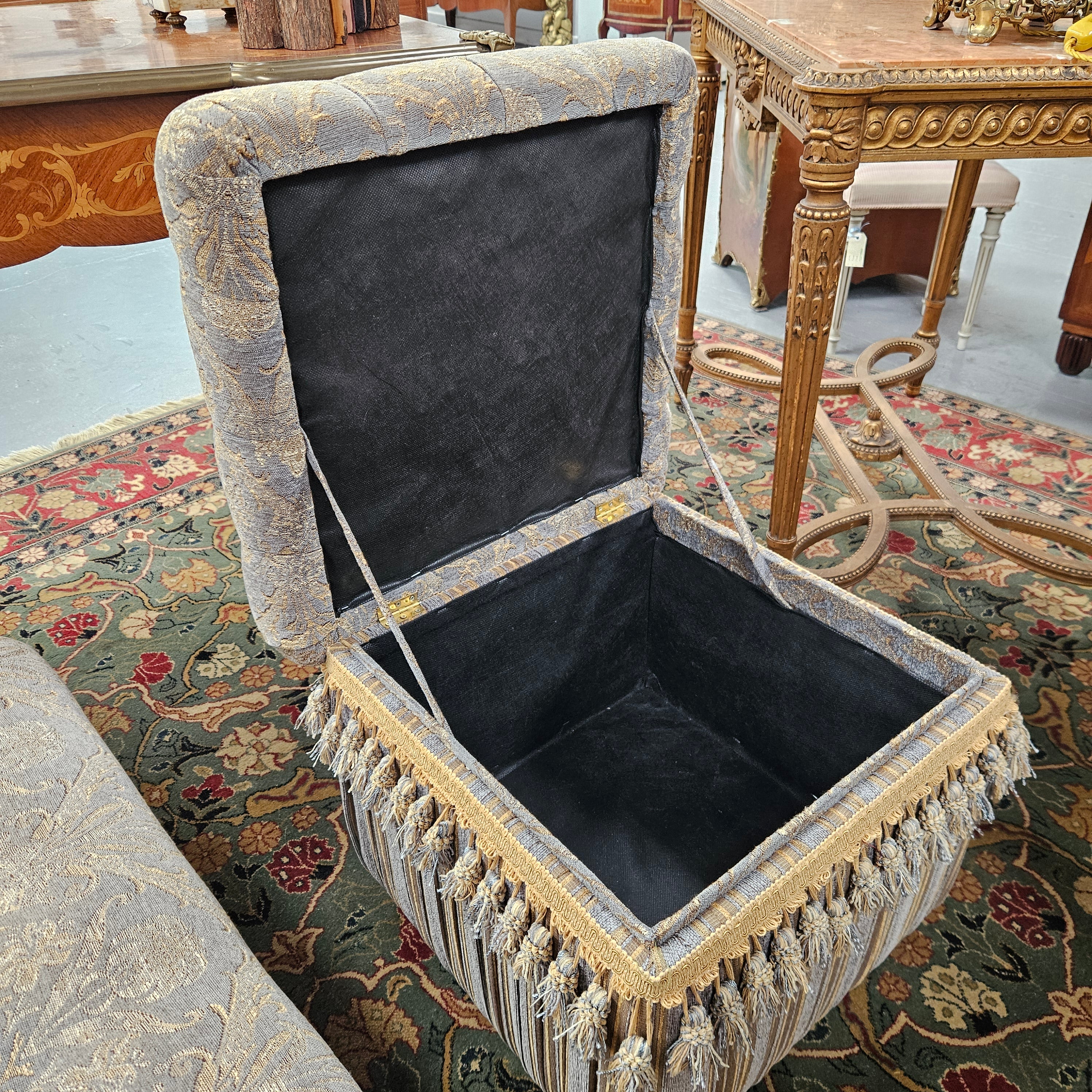Vintage Square Storage Upholstered Ottoman | Antique & Vintage | Moonee Ponds Antiques | Australia Wide Delivery
