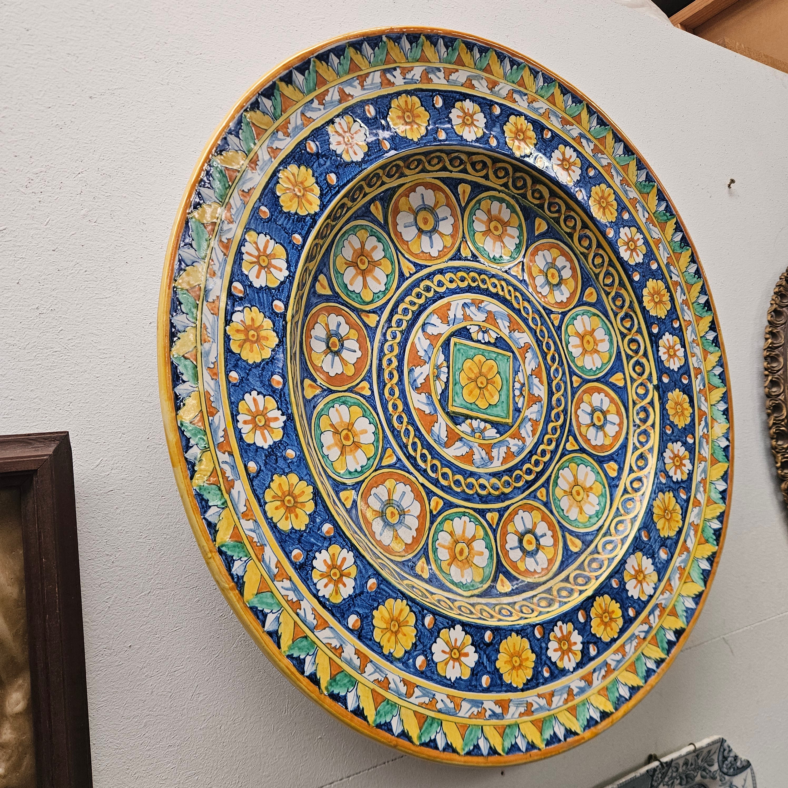 Rare Vintage Large Majolica Wall Charger Plate | Antique & Vintage | Moonee Ponds Antiques | Australia Wide