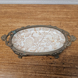 Vintage China & Brass Soap Dish