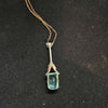 Edwardian 9ct Gold Silver Lined Aquamarine Pendant & Chain | Antique & Vintage | Moonee Ponds Antiques | Australia Wide Delivery