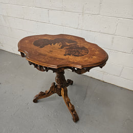 Antique Victorian Inlaid Tilt Top Occasional Table