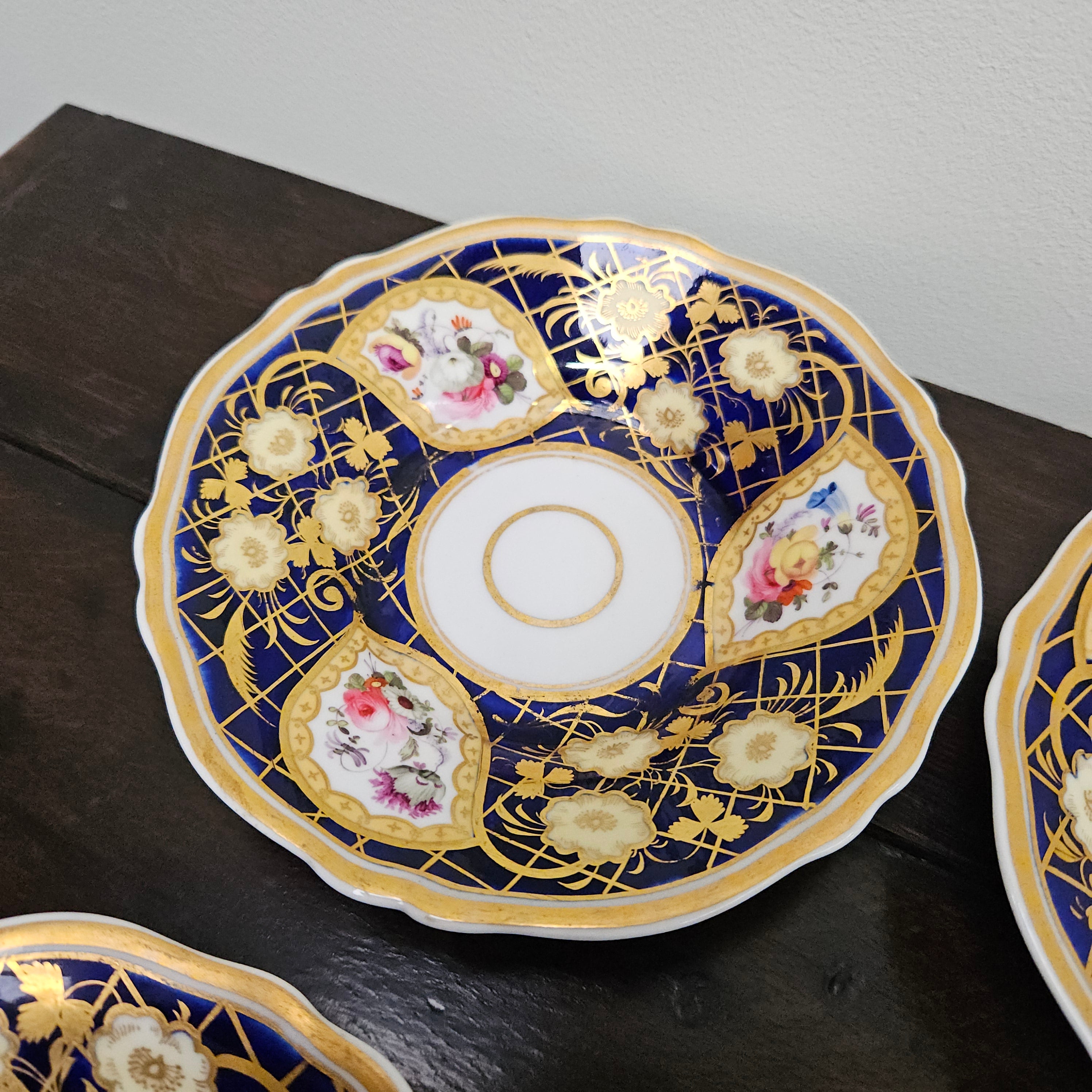 Ridgway Regency Period 6 Hand Painted & Gilded Cups & Saucers | Antique & Vintage | Moonee Ponds Antiques | Australia Wide Delivery
