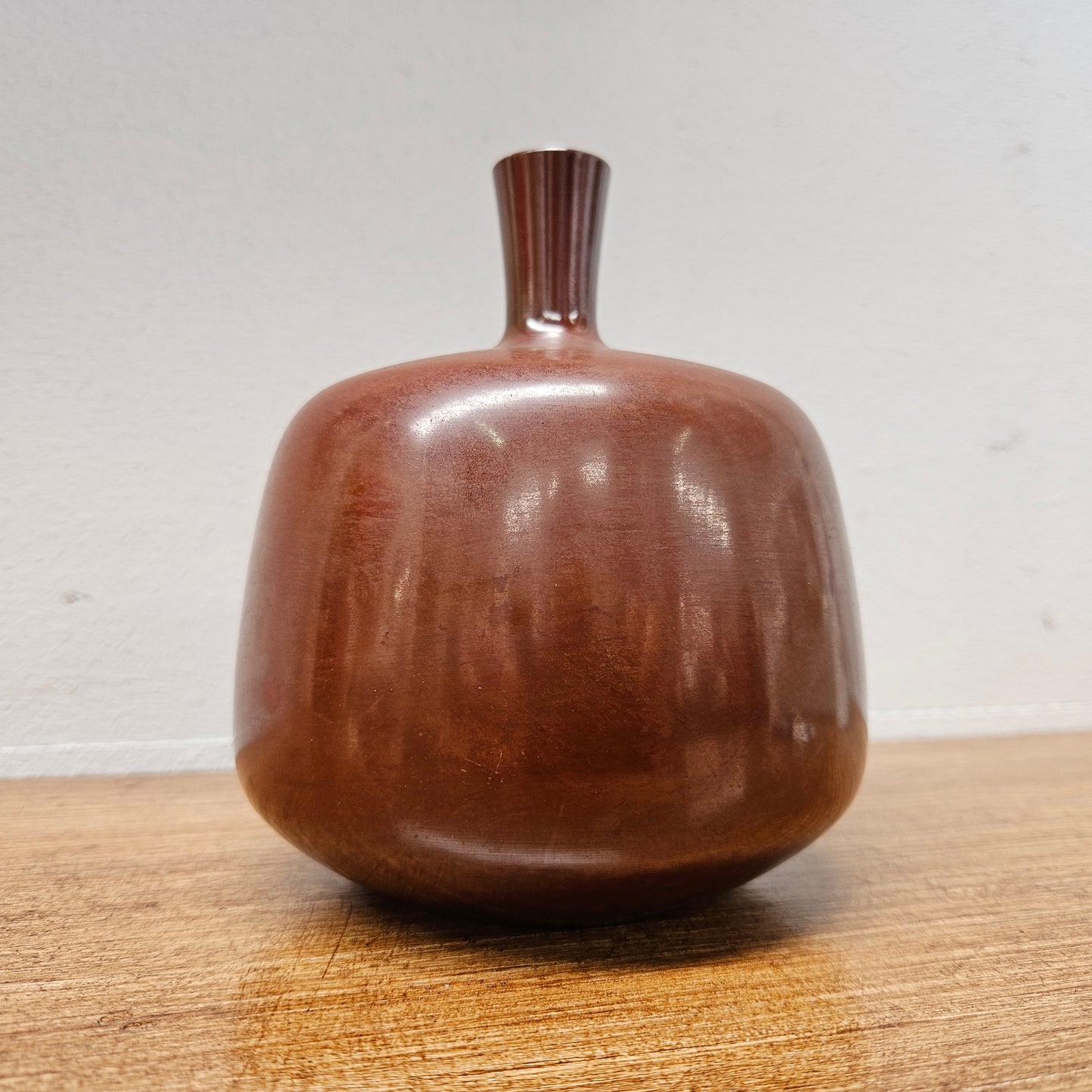 Mid-Century Modern Japanese Red Bronze Vase