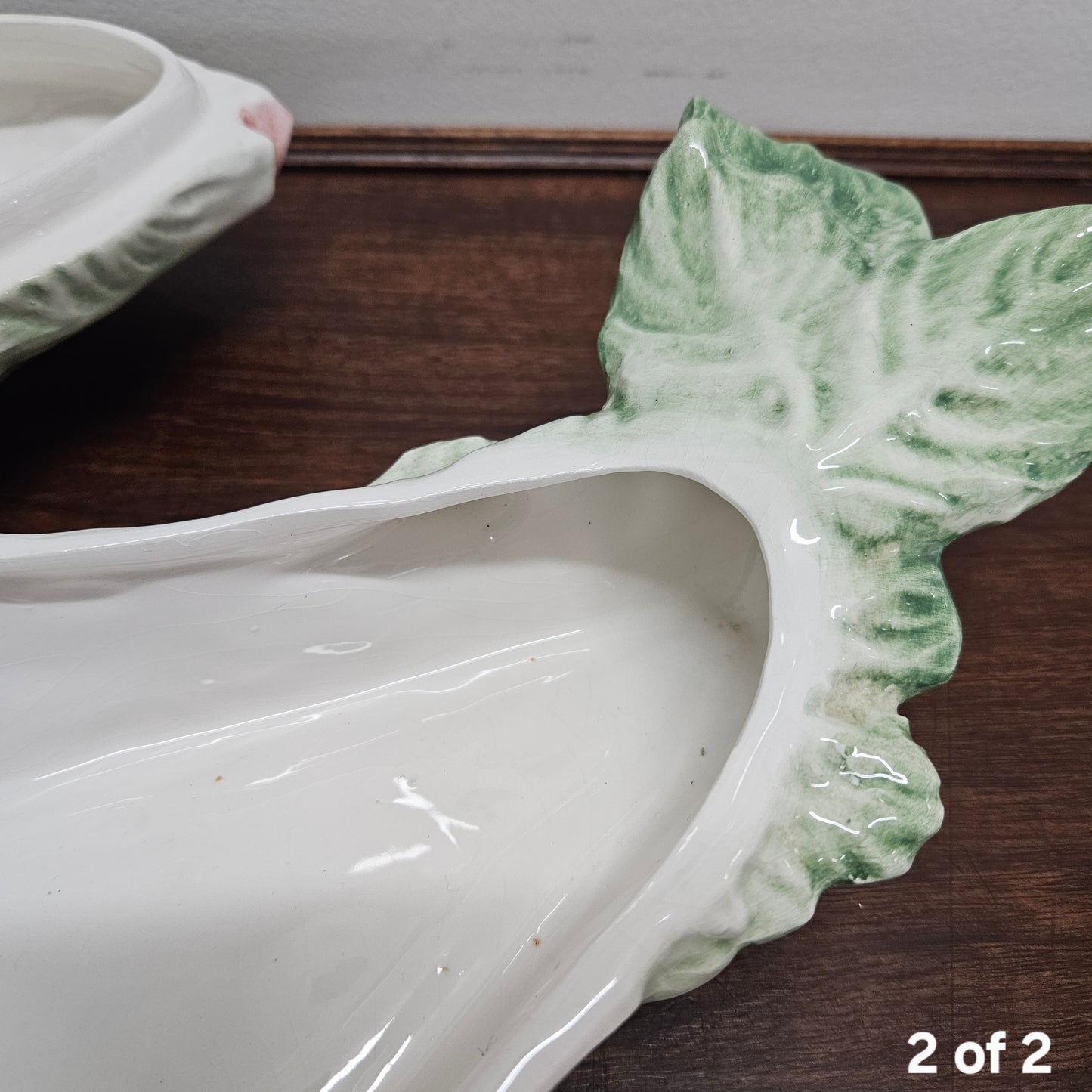 Vintage Italian Hand painted Majolica Fish Covered Dish