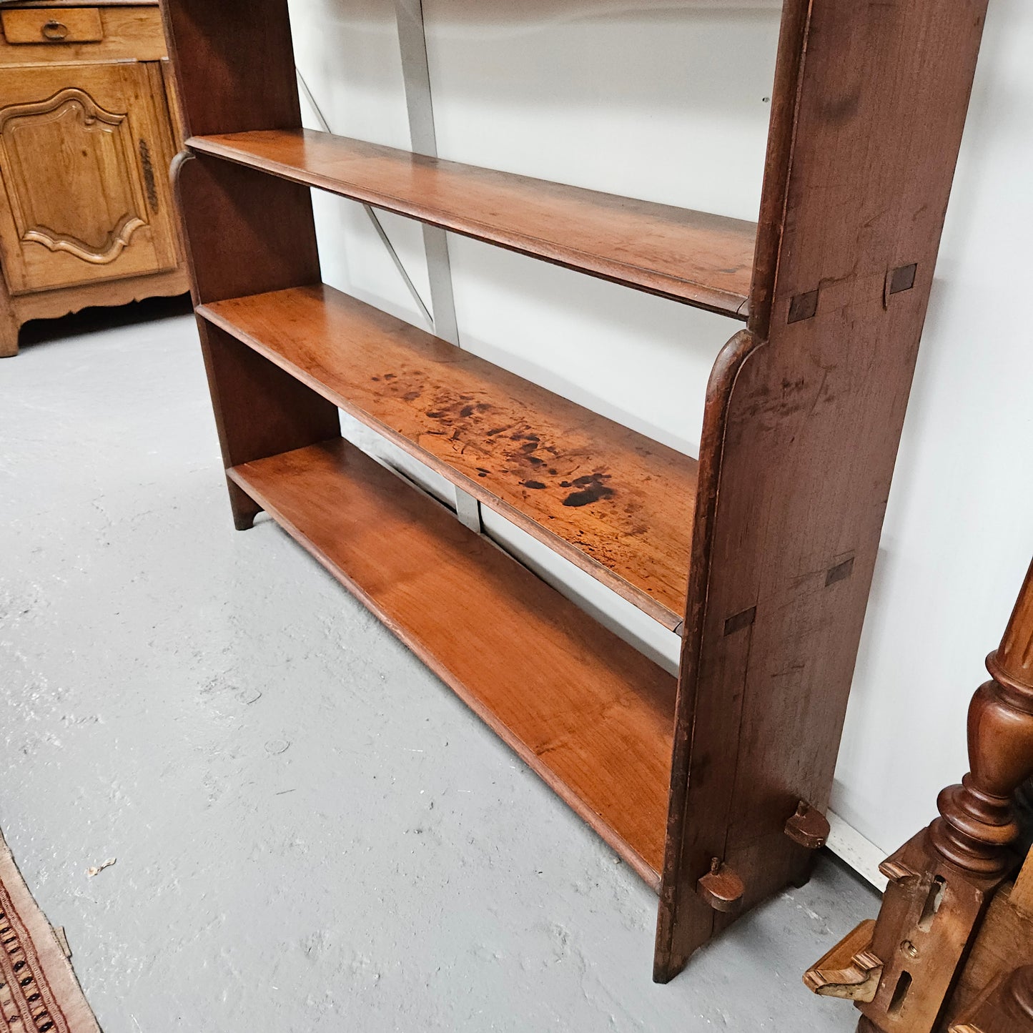 Late Victorian Mahogany 6 Tier Waterful Front Free Standing Bookcase
